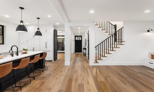 Kitchen,And,Living,Room,Interior,In,New,Luxury,Home,With